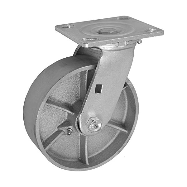 8x2 Swivel Caster, SEMI-Steel CAST Iron Wheel, 1250 LBS Ca